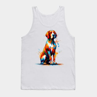 Vibrant Bracco Italiano in Abstract Splash Art Tank Top